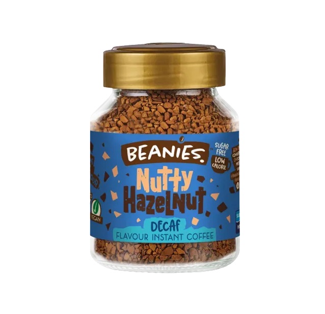 Beanies Decaf Nutty Hazelnut Instant Coffee 50g pack shot