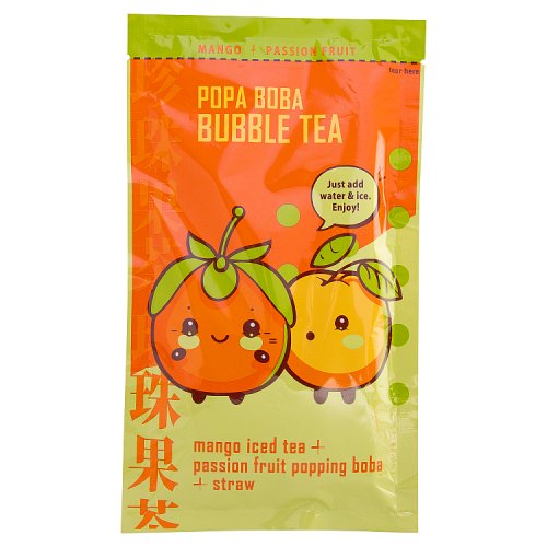 Popa Boba Mango Iced Tea & Passion Fruit Sachet 80g pack shot
