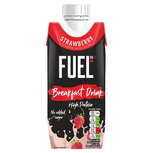 FUEL10K Breakfast Drink Strawberry 330ml pack shot