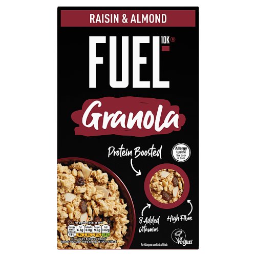 FUEL10K Raisin & Almond Granola 400g pack shot