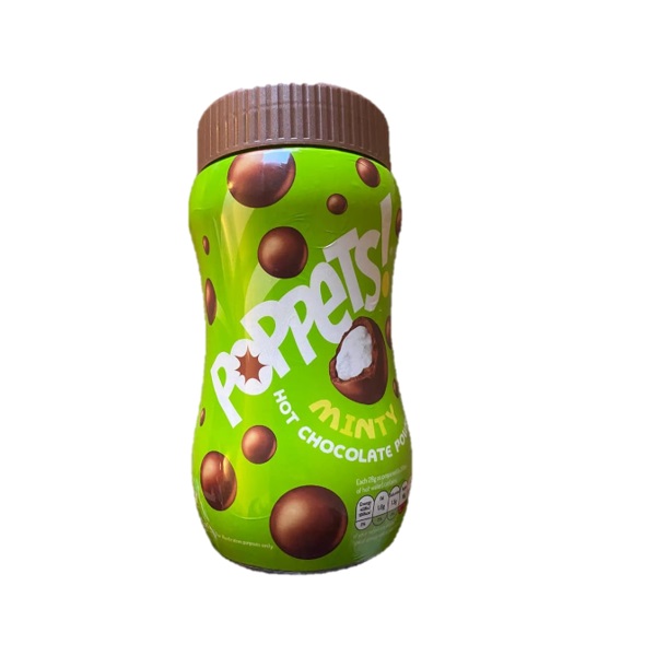 Poppets Hot Chocolate Powder Mint Tub 300g pack shot