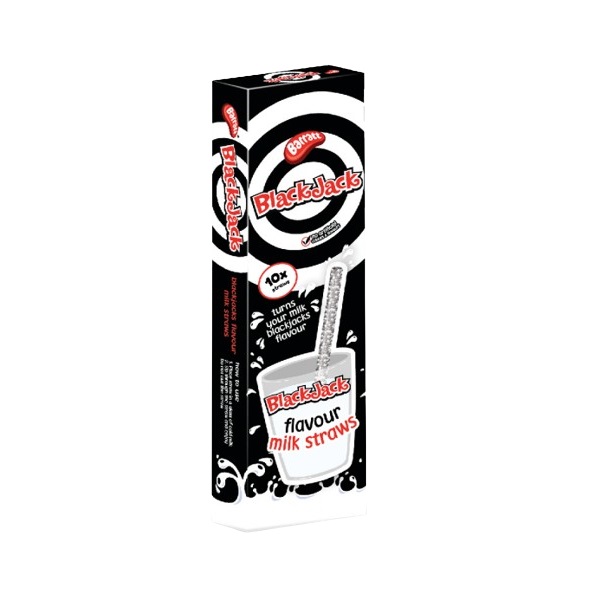 Barratt Black Jack Milk Straws 10s 6g pack shot