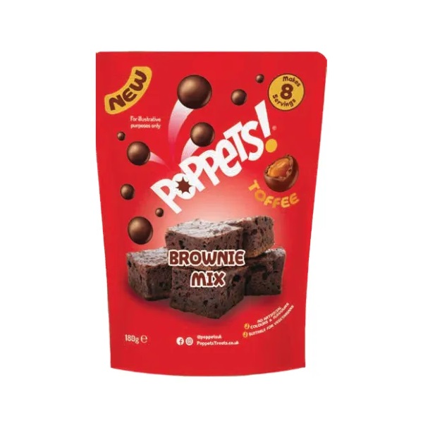 Poppets Brownie Mix Salted Caramel 180g pack shot