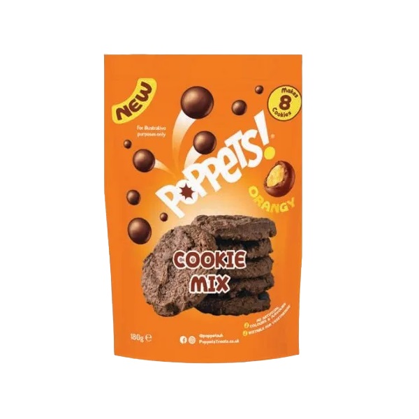 Poppets Cookie Mix Orange 180g pack shot