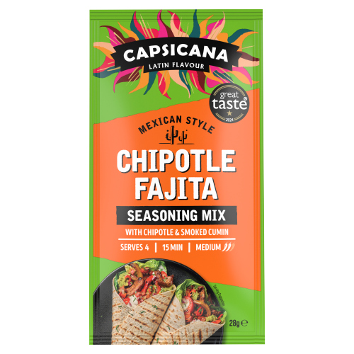 Capsicana Mexican Chipotle Fajita Seasoning Mix 28g pack shot