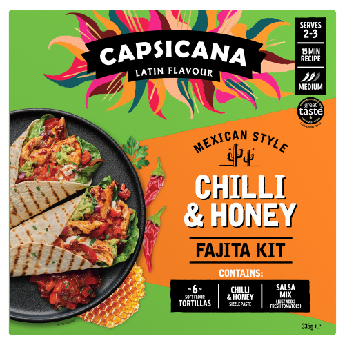 Capsicana Chilli & Honey Fajita Kit 335g pack shot