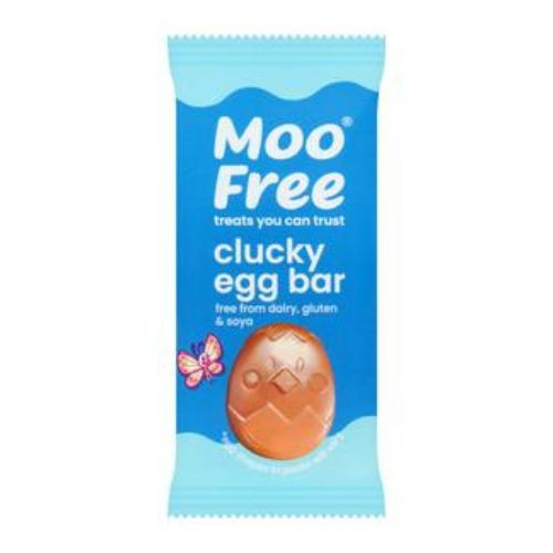 Moo Free Choccy Clucky Egg Chocolate Bar 15g pack shot