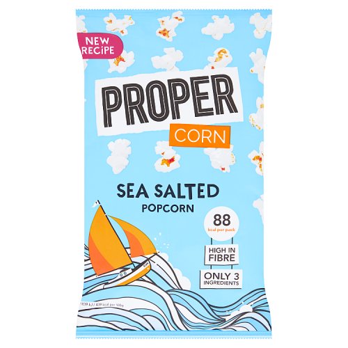 Proper Lightly Sea Salted Popcorn 20g pack shot