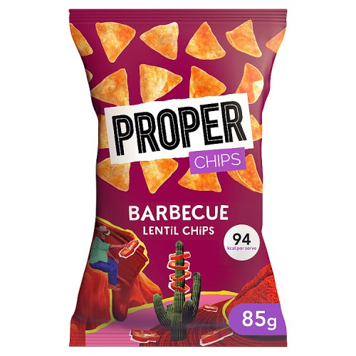 Proper Chips Bbq Lentil Chips 85g pack shot