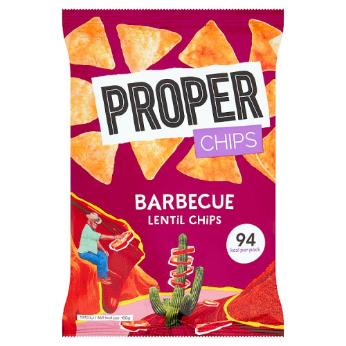 Properchips Bbq Lentil Chips 20g pack shot