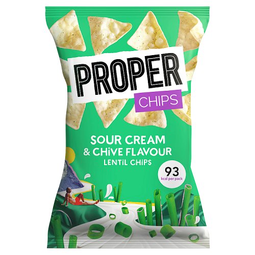 Proper Sour Cream & Chive Lentil Chips 20g pack shot
