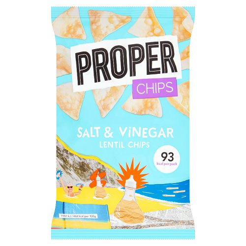 Proper Salt & Vinegar Lentil Chips 20g pack shot