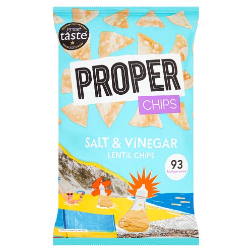 Proper Salt & Vinegar Lentil Chips 85g pack shot