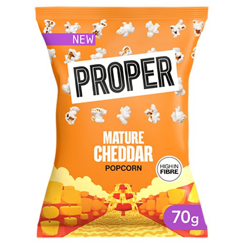 Proper Popcorn Mature Cheddar 70g pack shot