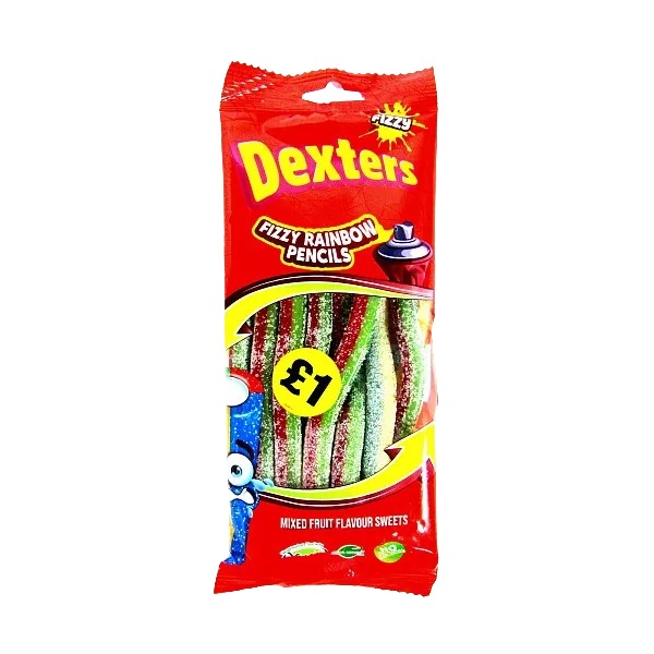 Dexters Fizzy Rainbow Pencils 160g PM £1 pack shot