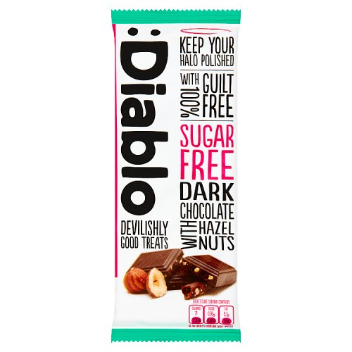 Diablo Dark Chocolate With Hazelnut SF 85g pack shot