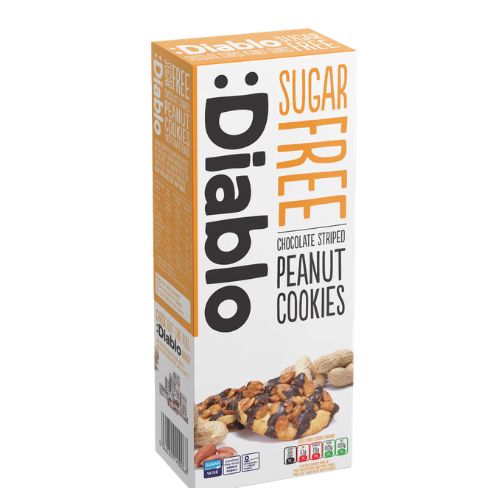 Diablo Chocolate Striped Peanut Cookies 150g pack shot