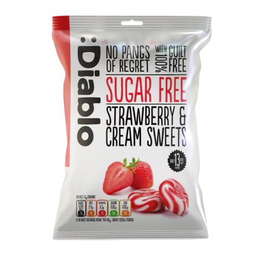 Diablo Strawberry & Cream Sweets 75g pack shot
