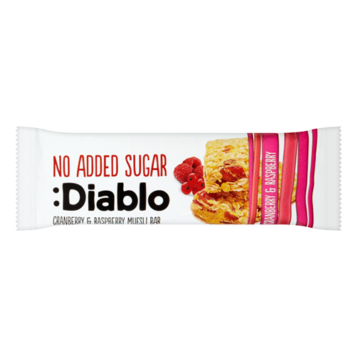 Diablo Cranberry Raspberry Muesli Bar 30 g pack shot