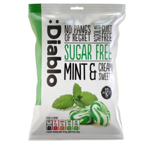 Diablo Mint & Cream Sweets 75g pack shot
