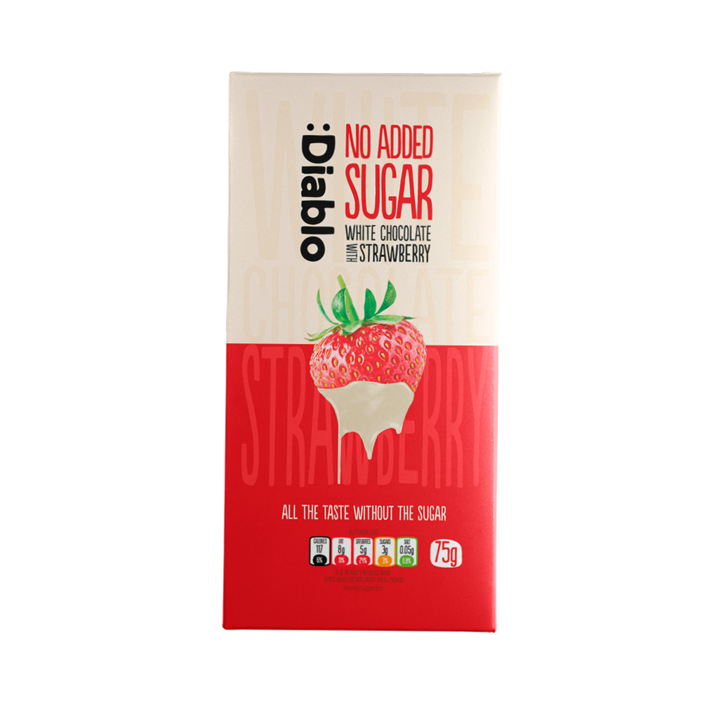 Diablo White Chocolate With Strawberry NAS 75g pack shot