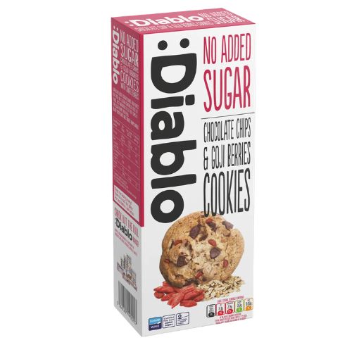 Diablo Chocolate Chip & Goji Berry Cookies 135g pack shot