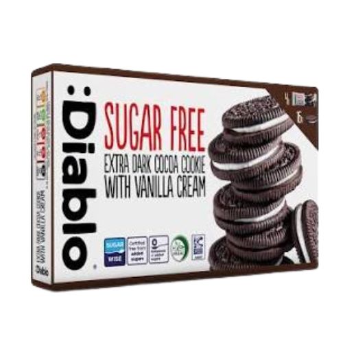 Diablo Extra Dark Sandwich Cookies With Vanilla SF 176g pack shot