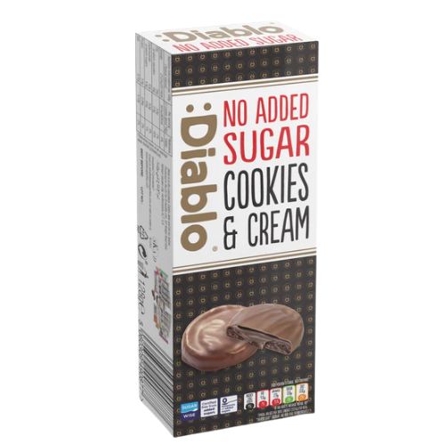 Diablo Chocolate Coated Cream Cookies 128g pack shot