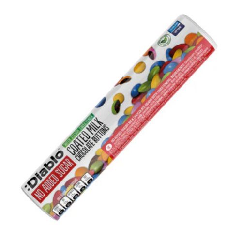 Diablo Milk Chocolate Coated Button NAS Tube 22g pack shot