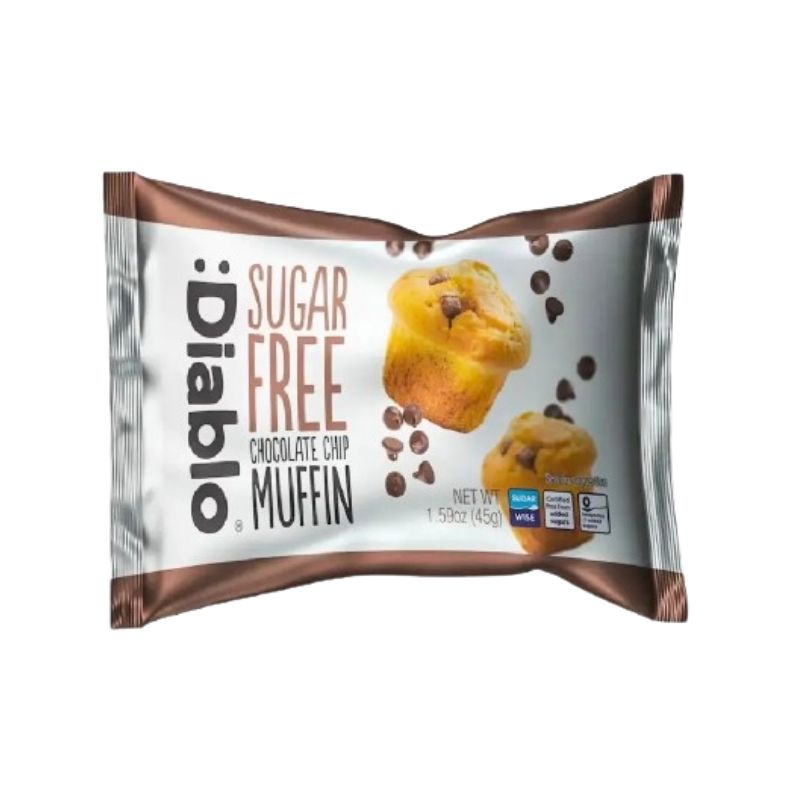 Diablo Chocolate Chip Muffins SF 6pk (6 x 45g) pack shot