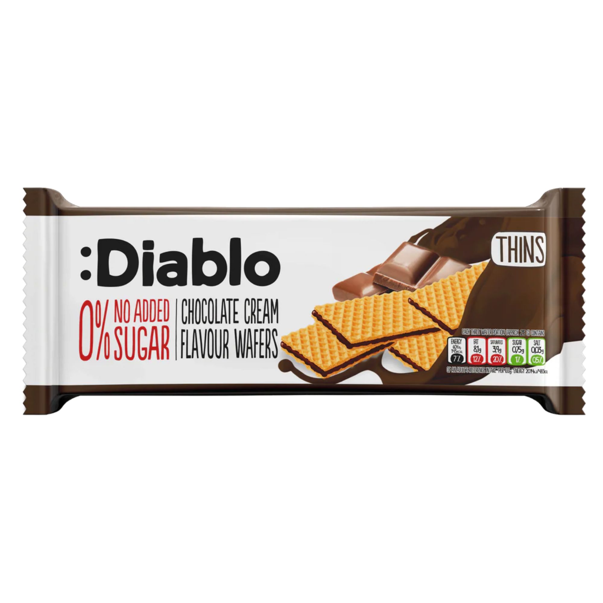 Diablo Wafers With Chocolate Flavour 0% NAS 150g pack shot