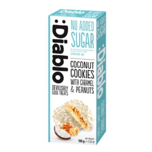 Diablo Coconut Cookies With Caramel And Peanut 100g pack shot