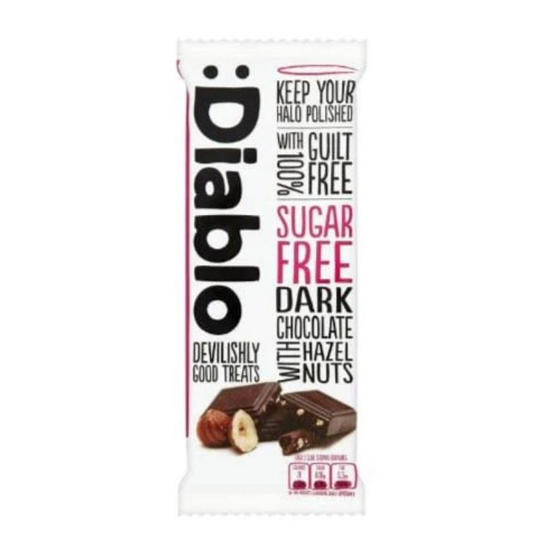 Diablo Hazelnut Dark Chocolate Bar NAS 85g pack shot