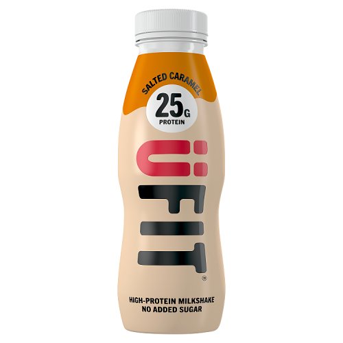 UFIT High Protein Shake Drink Salted Caramel 25g 330ml pack shot