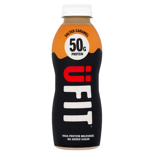UFIT Pro Protein Shake Drink Salted Caramel 50g 500ml pack shot
