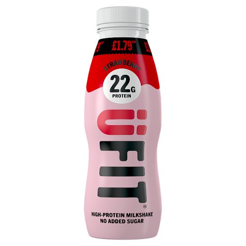 UFIT High Protein Shake Drink Strawberry 22g PM £1.79 310ml pack shot