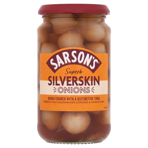 Sarsons Medium & Tangy Silverskin Onions 460g pack shot