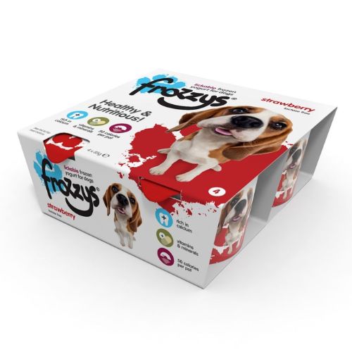 Frozzys 4pk Strawberry Frozen Yogurt for Dogs 4pk pack shot