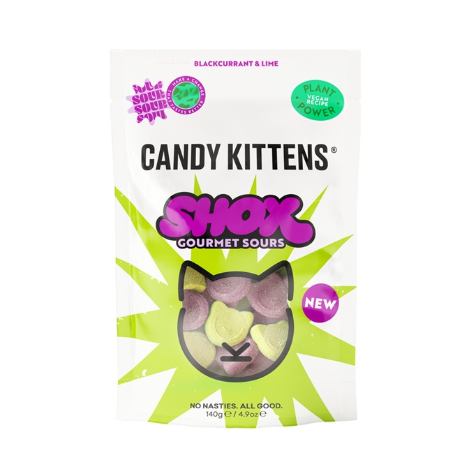 Candy Kittens Sour Shox Blackcurrant & Lime 140g pack shot