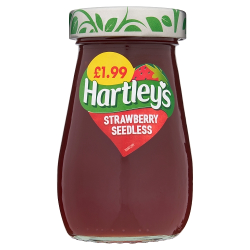 Hartleys Jam Strawberry Seedless 300g PMP pack shot