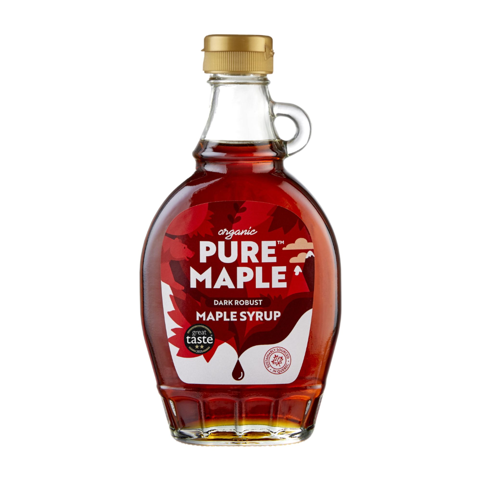Pure Maple Dark Robust Maple Syrup 312g pack shot