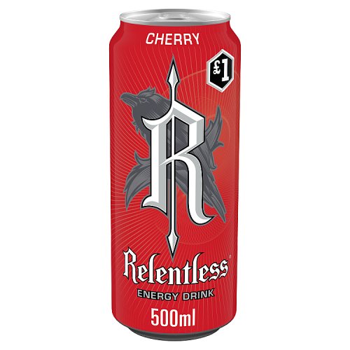 Relentless Energy Cherry 500ml PMP pack shot