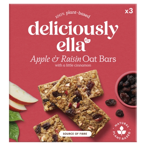 Deliciously Ella Gluten Free Apple & Raisin Oat Bar 3pk (3 x 50g) pack shot