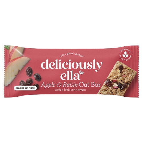 Deliciously Ella Apple & Raisin Oat Bar Gluten Free 50g pack shot