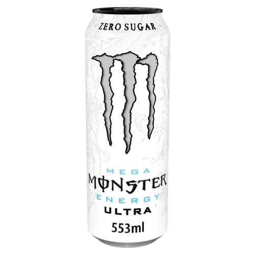 Monster Energy Ultra Zero White 500ml 553ml pack shot