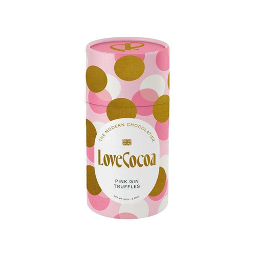 Love Cocoa Chocolate Truffle Tub Pink Gin White 150g pack shot