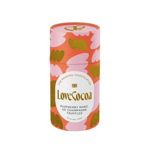 Love Cocoa Chocolate Truffle Tub Raspberry Champagne White 150g pack shot