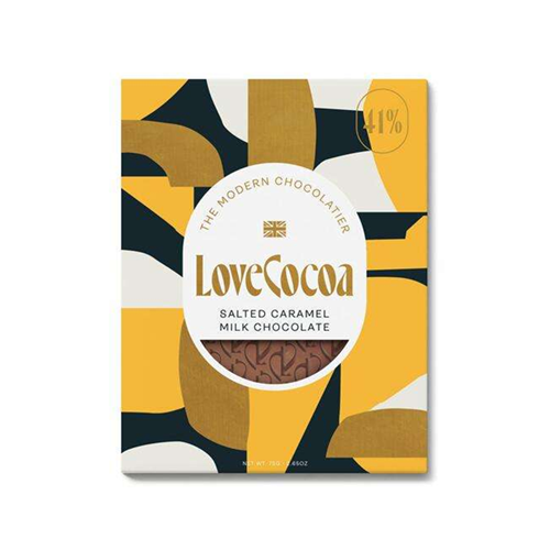 Love Cocoa Chocolate Bar Selection & Salted Caramel 75g pack shot