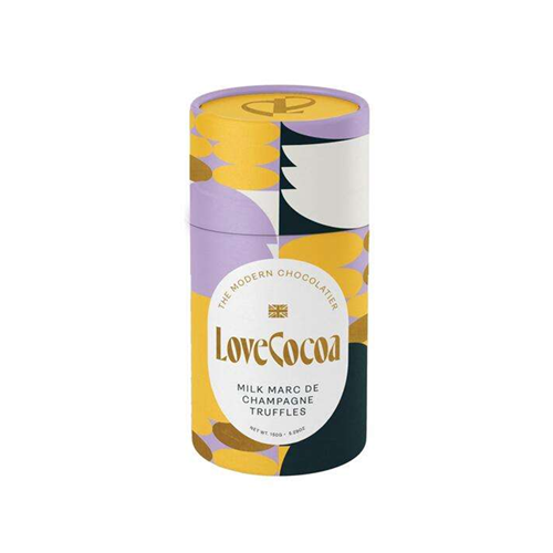 Love Cocoa Chocolate Truffle Tub Milk Marc De Champagne 150g pack shot