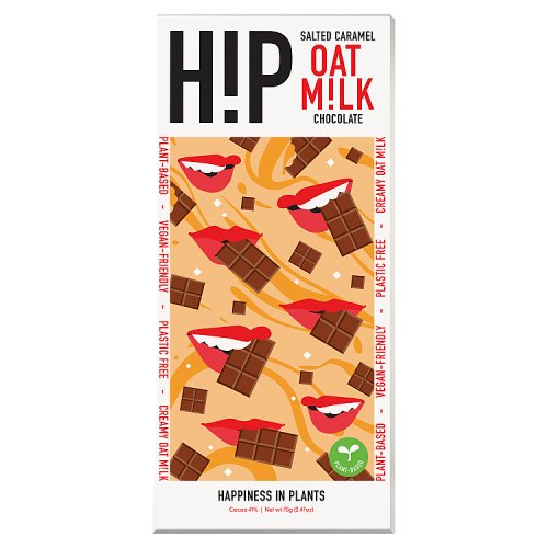 Hip Salted Caramel Oat Milk Chocolate 70g pack shot
